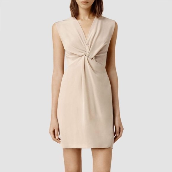 All Saints Dresses & Skirts - NWT All Saints Salma Dusty Pink Beige 100% silk dress - size US 4 / UK 8